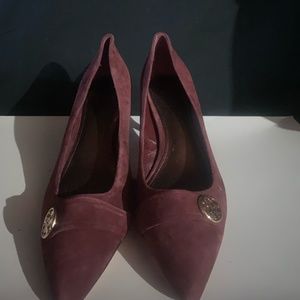 Coach purple velvet heels